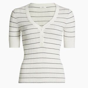 New A.L.C. Francis Striped Cotton-Blend Top Size XL